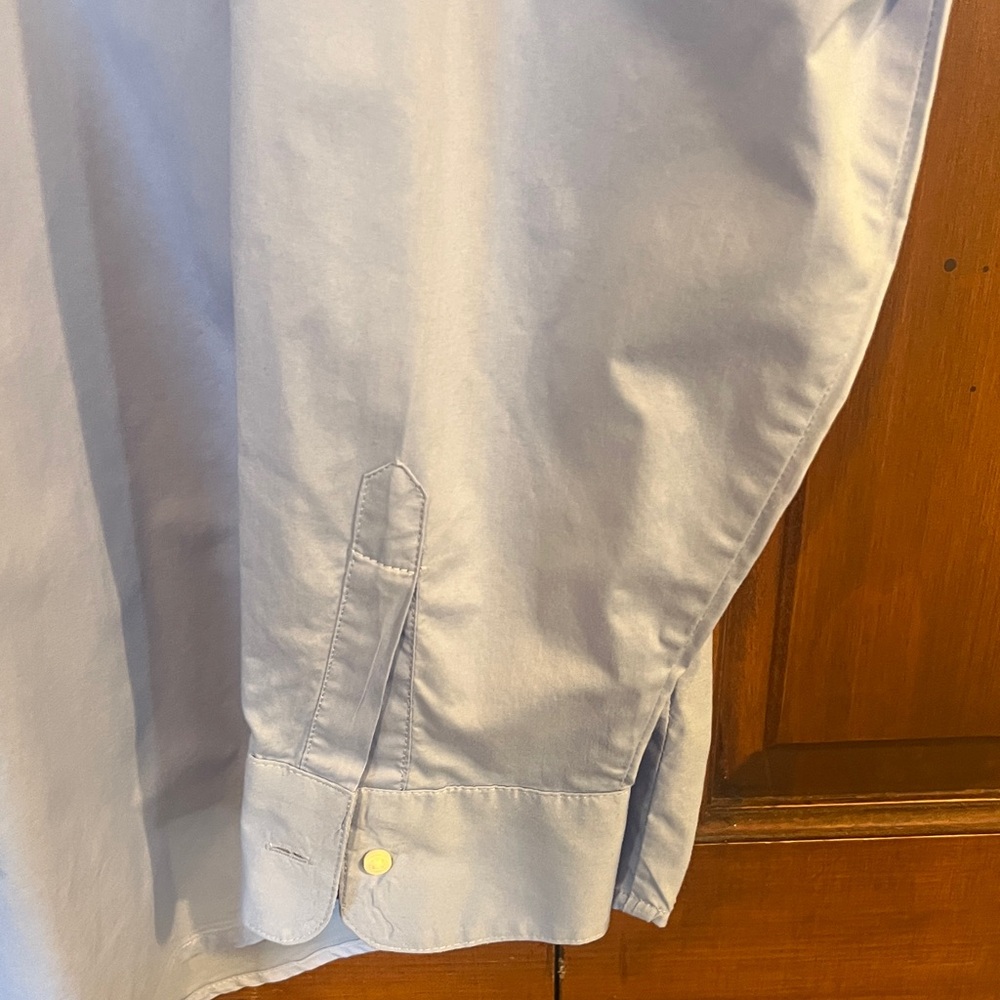 Old Navy Oversized Button- Down Cotton Boyfriend Shirt Oxford Blue Medium Tall - Picture 6 of 9